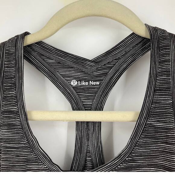Lululemon Racerback Tank Top Black White Size 4 - Picture 3 of 5